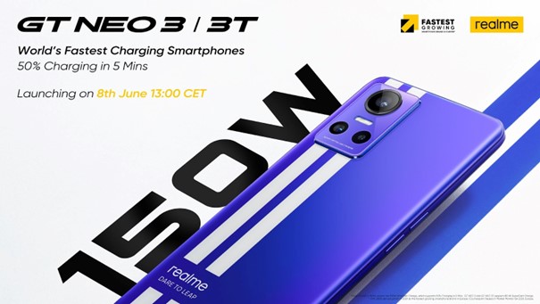 Nový model série GT NEO 3 od realme zrychlí evropský trh s chytrými telefony, dorazí 8. června!