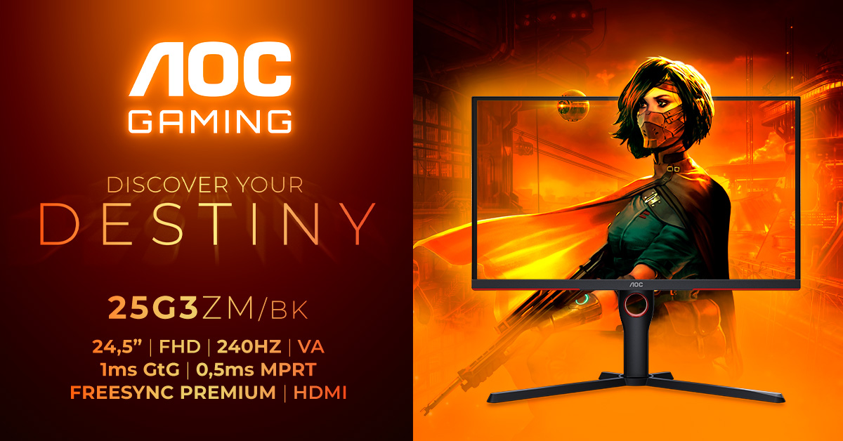 AGON by AOC uvádí na trh živý a vysoce kontrastní 24,5″ esportovní monitor s 240 Hz