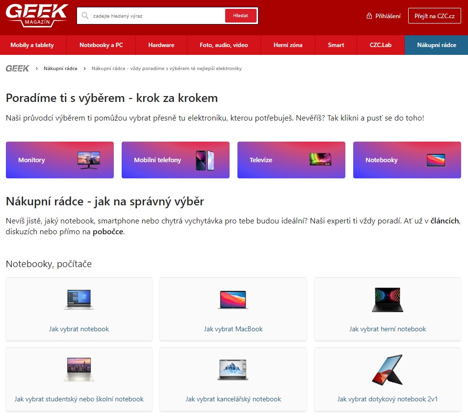 Češi hledají pomoc při výběru elektroniky: již přes 2 miliony zákazníků si zobrazilo nového intuitivního nákupního rádce