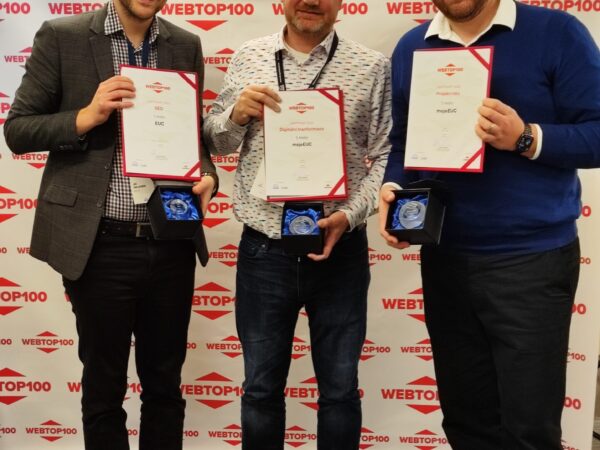 Třikrát zlatá pro EUC v soutěži WebTop100 – aplikace mojeEUC projektem roku