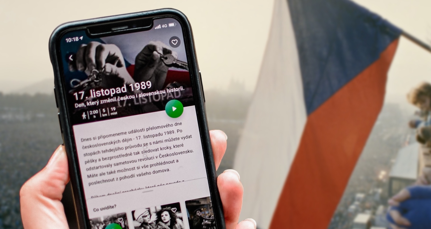 Atmosféru studentské demonstrace ze 17. listopadu 1989 přiblíží digitální audioprůvodce a autentické záznamy.