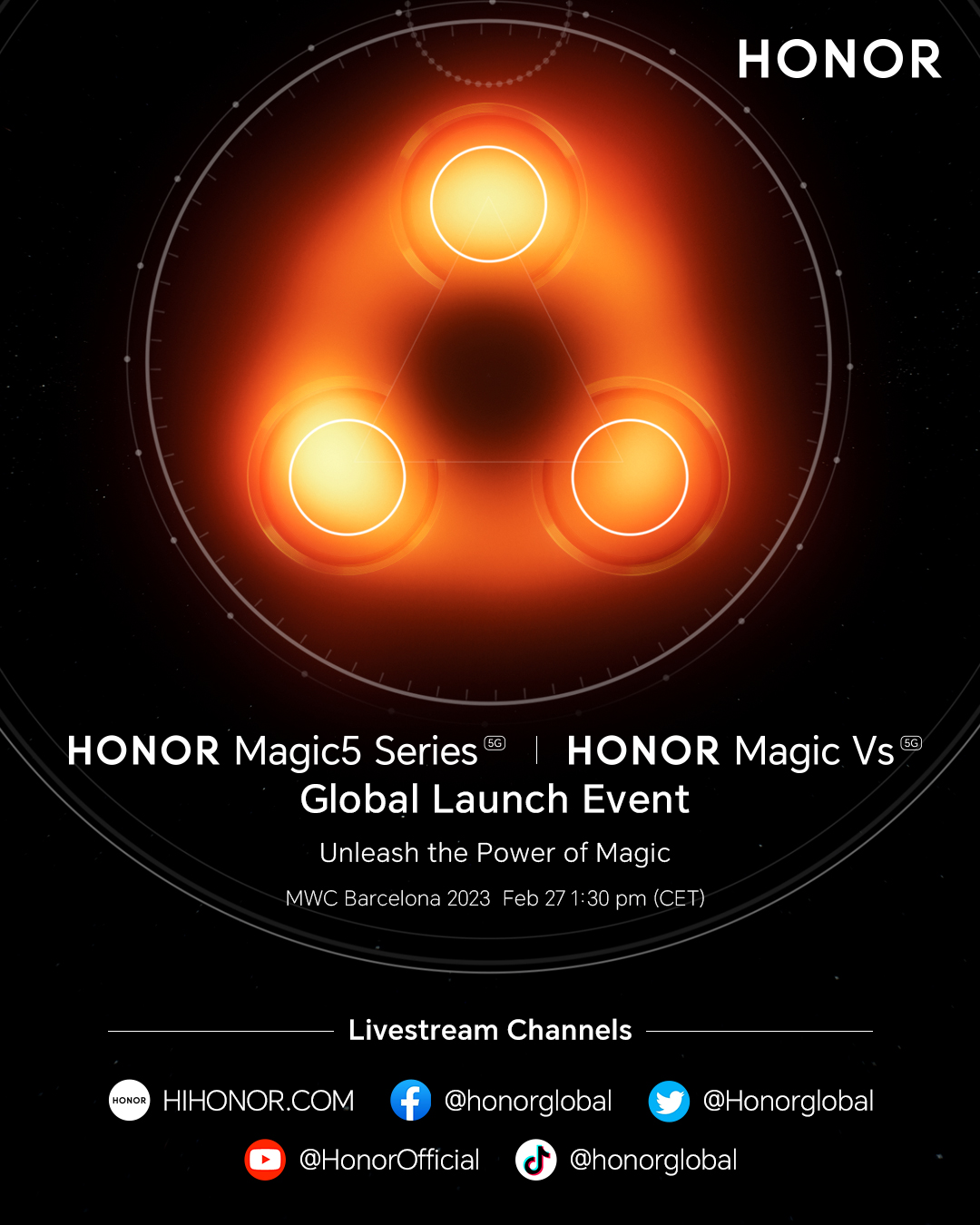 HONOR Magic5 Series míří do Evropy! Sledujte představení novinek z MWC on-line