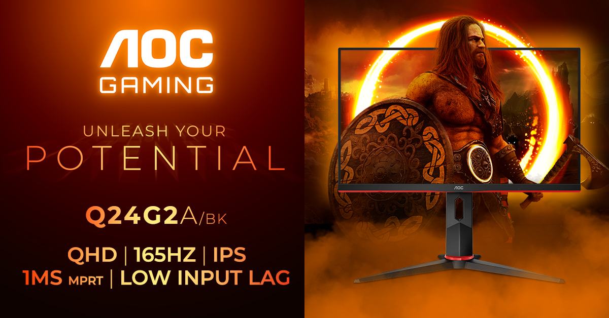 Ostré detaily a čistý rychlý pohyb s novým 24″ QHD herním monitorem AOC GAMING Q24G2A/BK