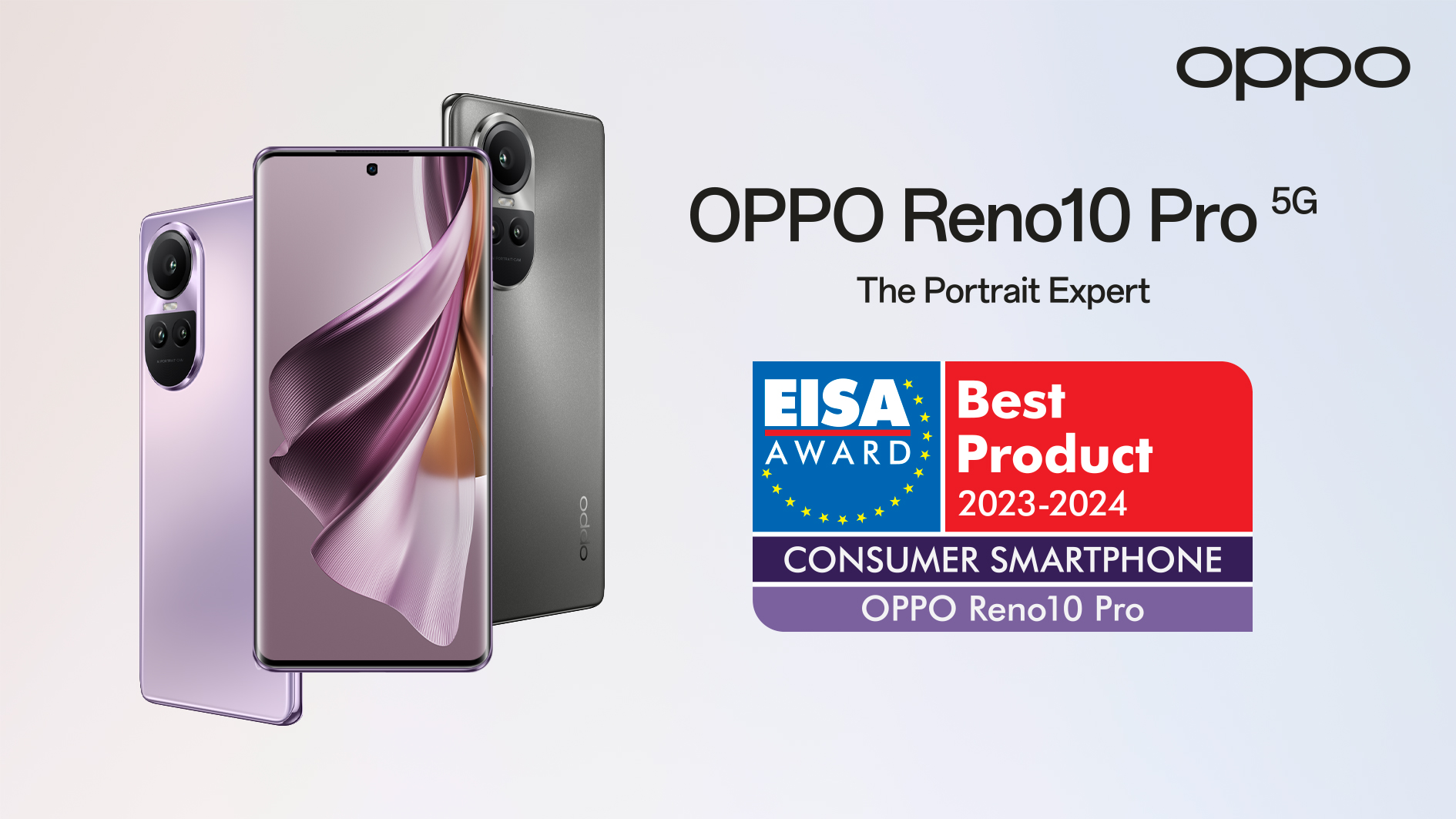Chytrý telefon OPPO Reno10 Pro získal ocenění EISA CONSUMER SMARTPHONE 2023–2024 AWARD