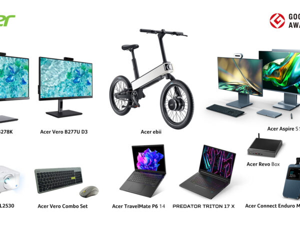 Produkty společnosti Acer oceněné v soutěži Good Design Awards: elektrokolo ebii a i počítače