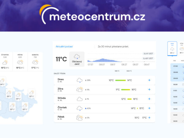 Dlouhodobá předpověď počasí s přesností na minuty pro každou lokalitu. Nový web Meteocentra přináší inovace v předpovědi