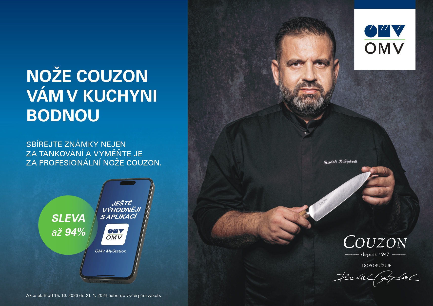 Tváří předvánoční kampaně OMV je šéfkuchař a porotce soutěže MasterChef Radek Kašpárek