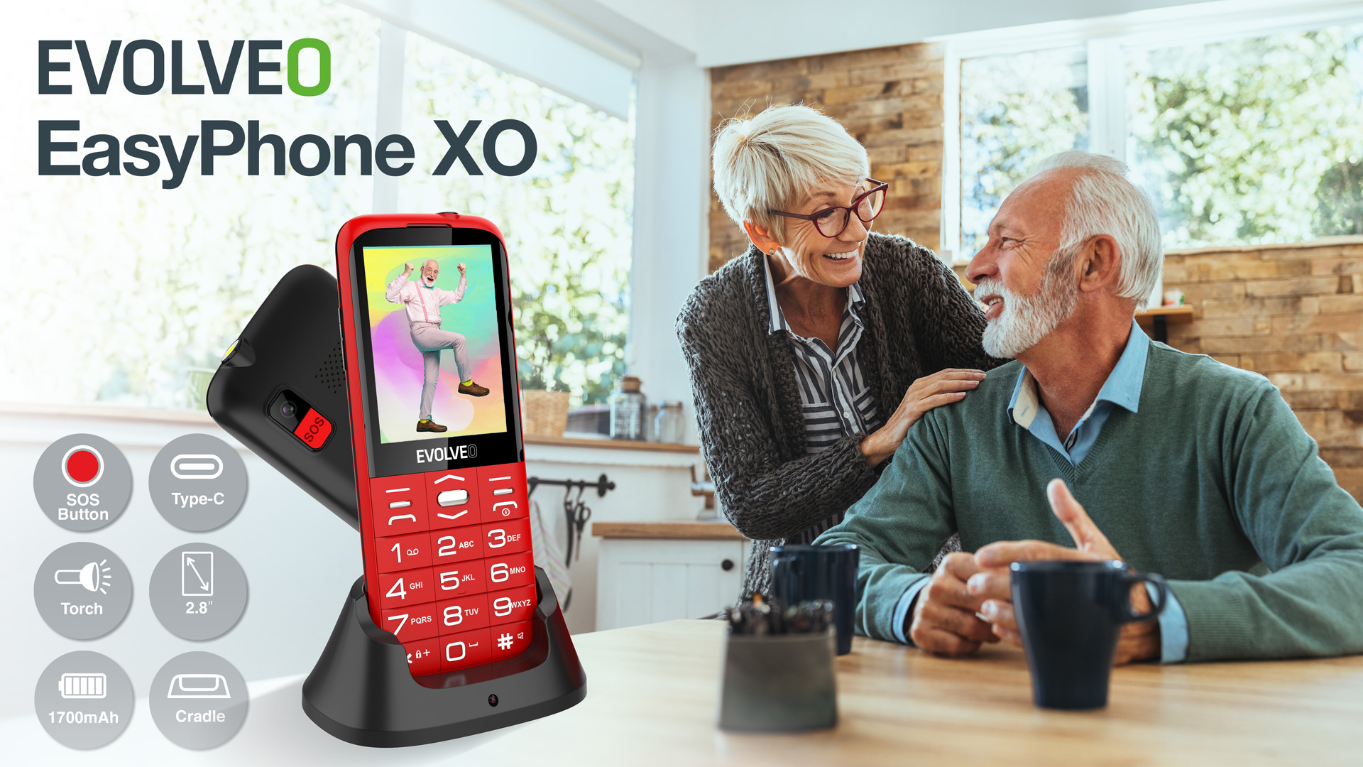 EVOLVEO uvádí na trh tlačítkový telefon EasyPhone XO. Je navržen pro seniory i malé děti