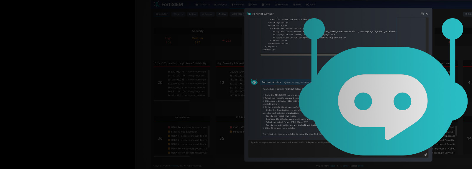 Představuje se Fortinet Advisor, asistent založený na generativní umělé inteligenci, který urychluje vyšetřování hrozeb a nápravu