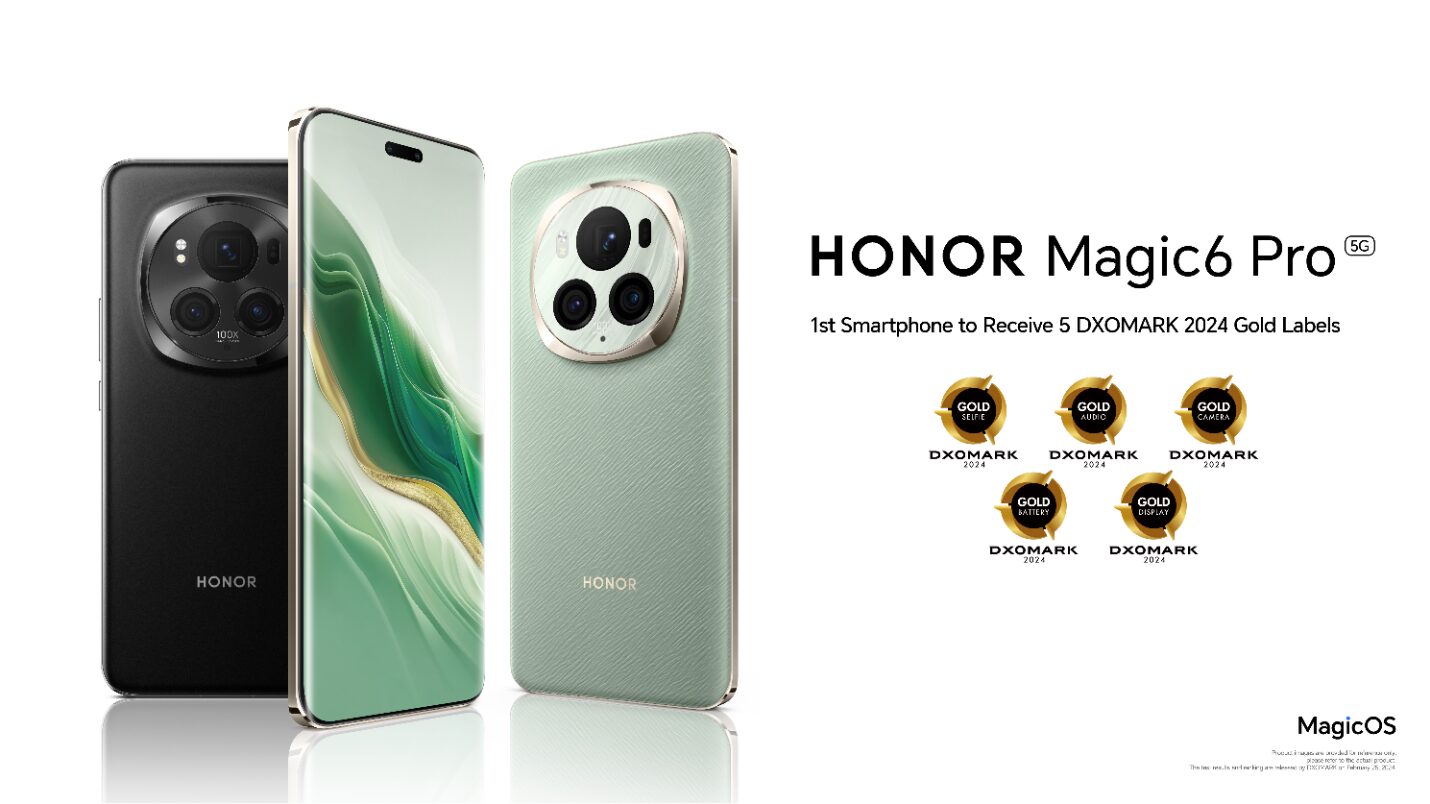 HONOR Magic6 Pro: První chytrý telefon, který získal pět medailí DXOMARK 2024 Golden Label