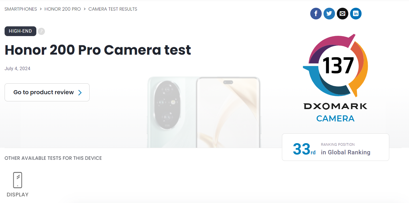 HONOR 200 Pro a HONOR 200 získaly za mimořádně výkonný fotoaparát ocenění DXOMARK Silver Label