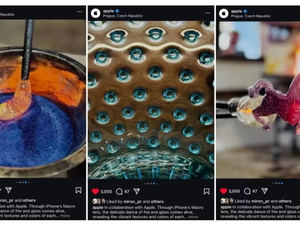 Apple vyzdvihuje českou sklářskou tradici, na jeho instagramovém účtu se objevili dva fotografové z Prahy