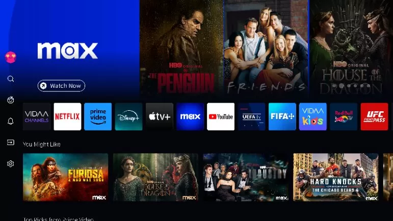 Televizory Hisense mají nově přímo ve svém operačním systému VIDAA streamovací službu Max