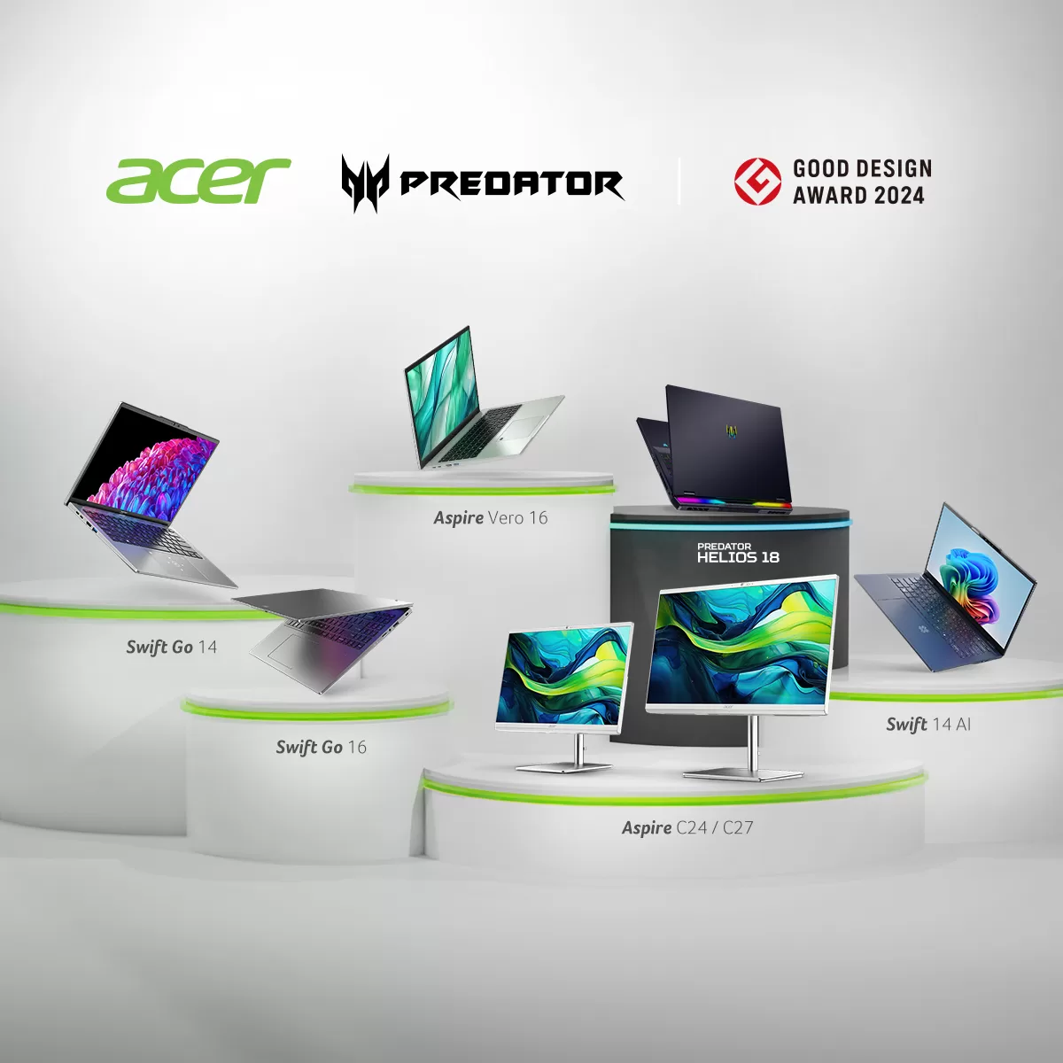 Zařízení Acer a Predator získala ocenění  G Mark na japonském udílení cen Good Design Awards 2024