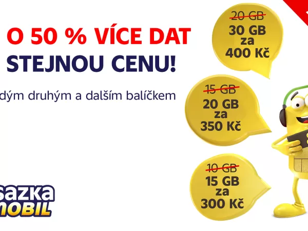 Více dat za stejnou cenu. Pro předplacené karty SAZKAmobil startuje mimořádná nabídka