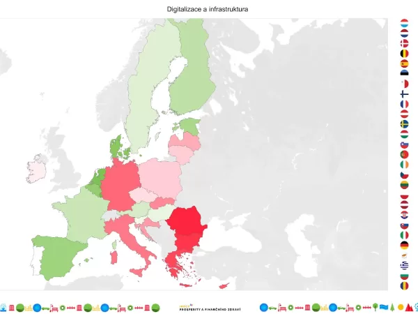 V digitalizaci a infrastruktuře Česko pokulhává. Meziročně se v rámci unijní sedmadvacítky propadlo o 6 příček. Na vině je pomalá digitalizace veřejné správy i slabé pokrytí internetem