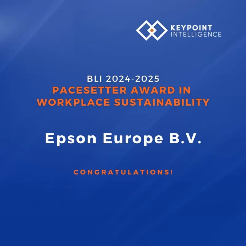 Společnost Epson Europe získala ocenění od Keypoint Intelligence jako lídr v oblasti udržitelnosti