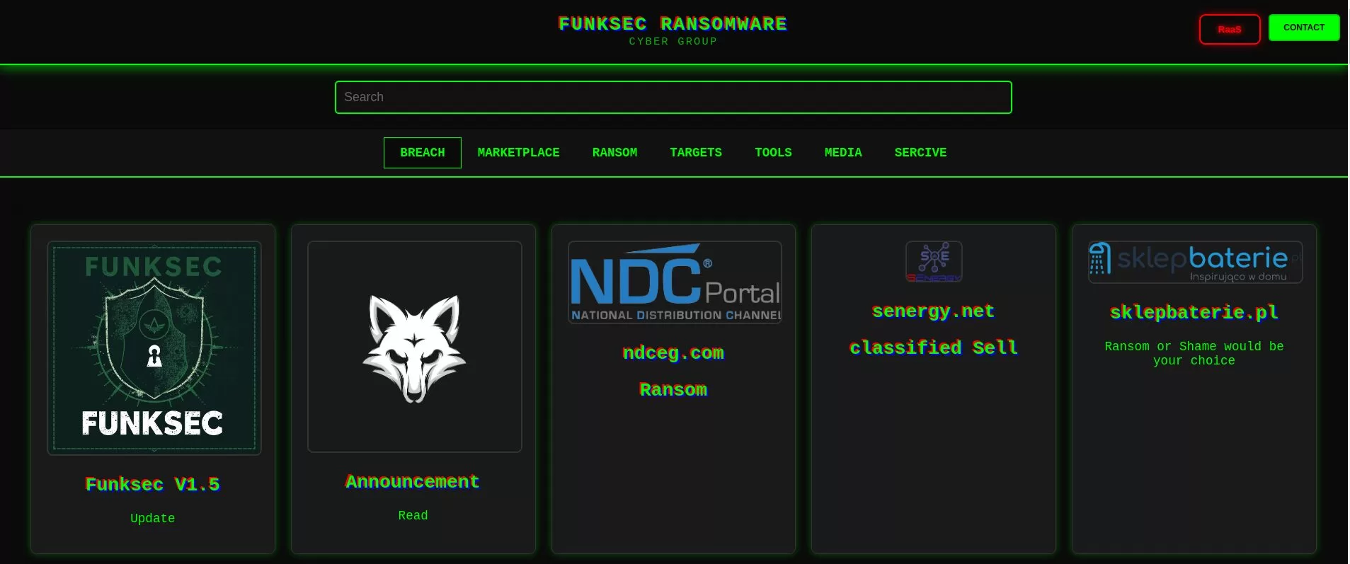 Figure 1 - FunkSec data leak site