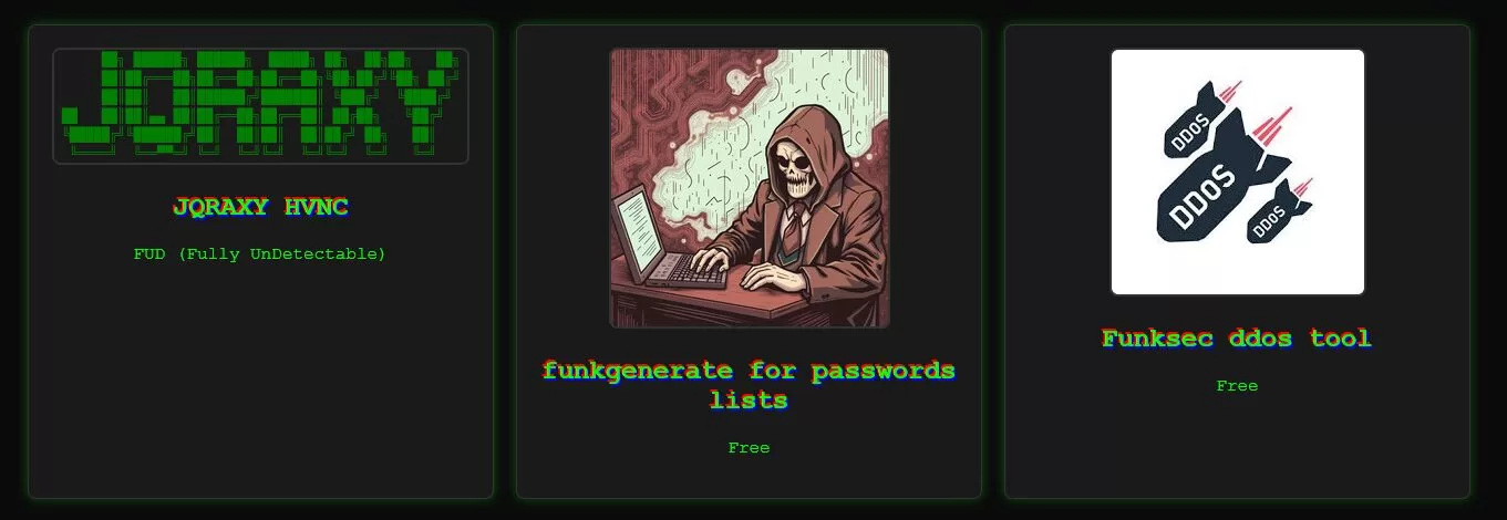 Figure 6 - Additional offerings by FunkSec