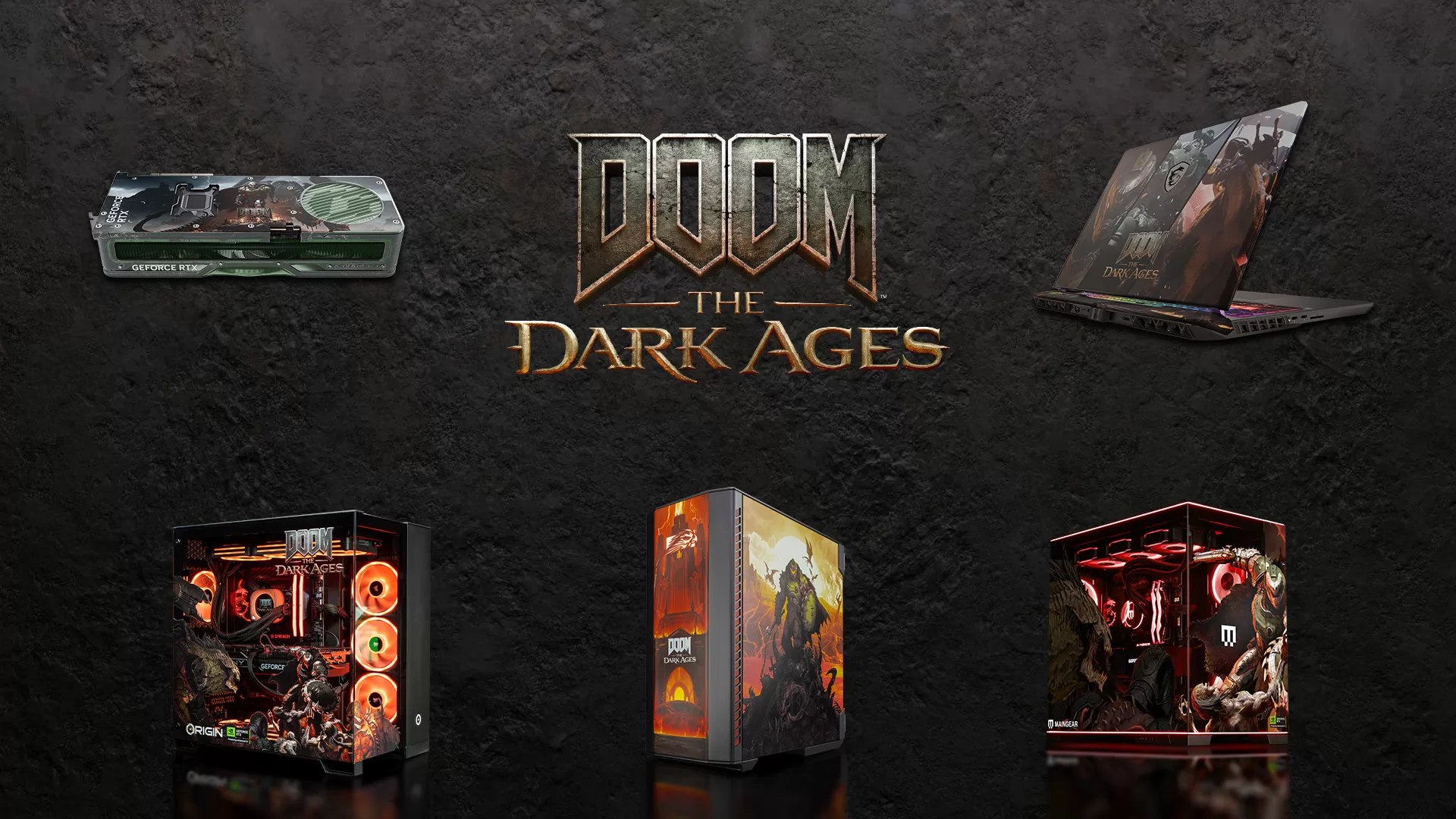 Limitované edice PC na motivy DOOM: The Dark Ages s GeForce RTX řady 50. Hráči po celém světě je mohou vyhrát