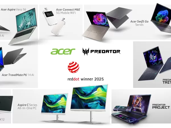 Acer slaví několikanásobné ocenění cenou Red Dot Product Design Awards 2025