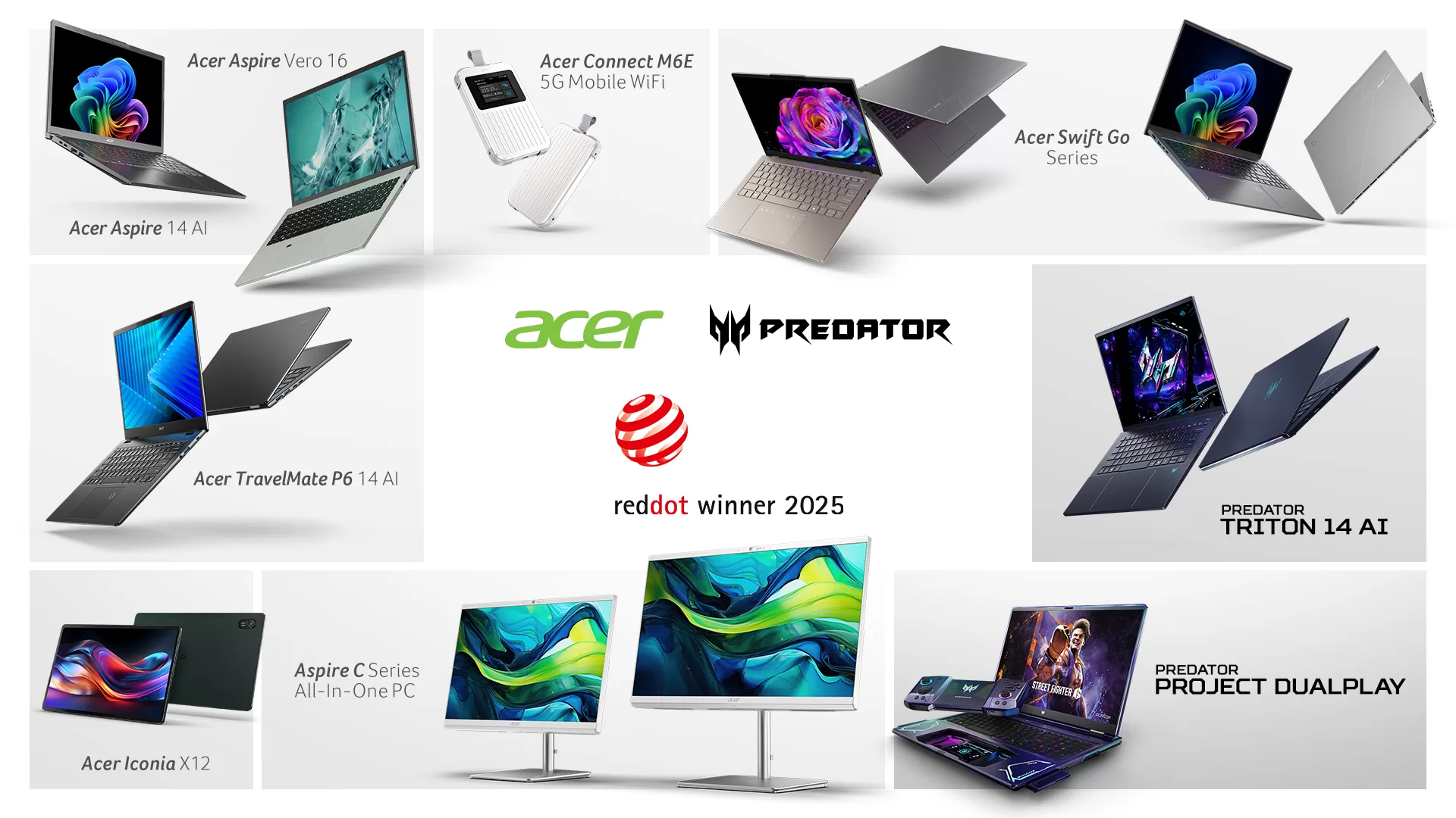 Acer slaví několikanásobné ocenění cenou Red Dot Product Design Awards 2025