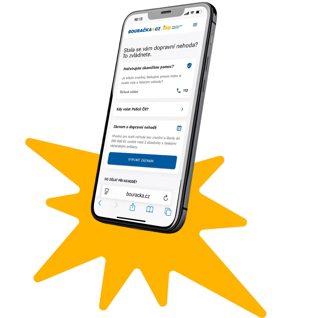 Webovou aplikaci Bouračka, která digitalizuje záznam dopravní nehody od A do Z, navštívilo v prvních dnech už 35 000 uživatelů