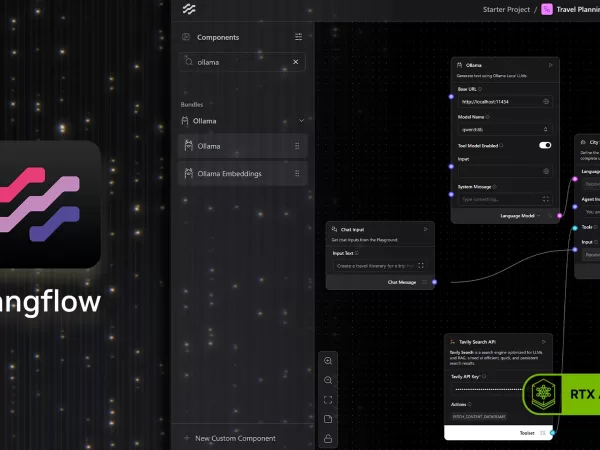Langflow umožňuje vytváření lokálních AI agentů na počítačích s NVIDIA RTX