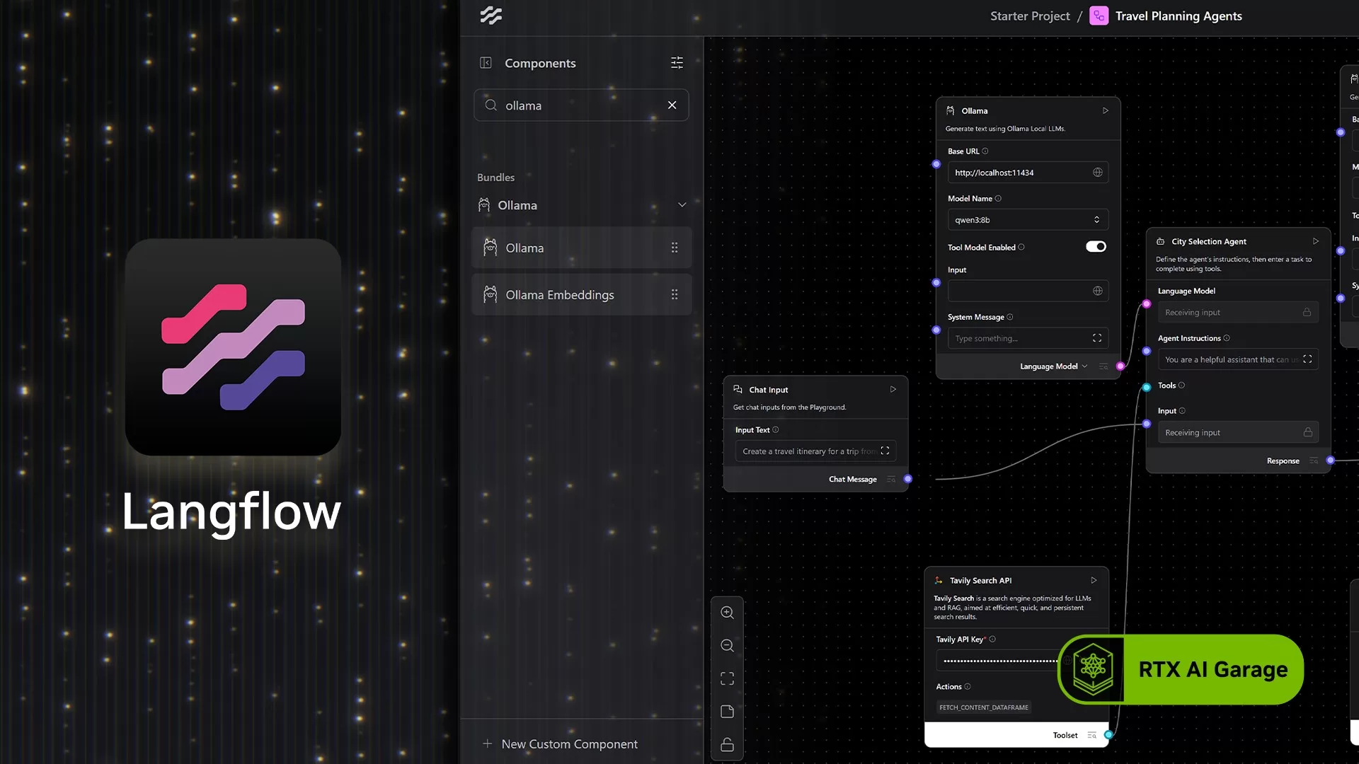 Langflow umožňuje vytváření lokálních AI agentů na počítačích s NVIDIA RTX