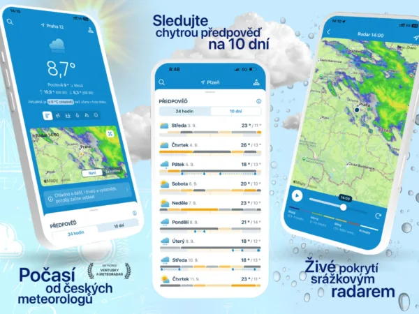 Česká meteo-aplikace In-počasí v novém: moderní design a data přímo od meteorologů