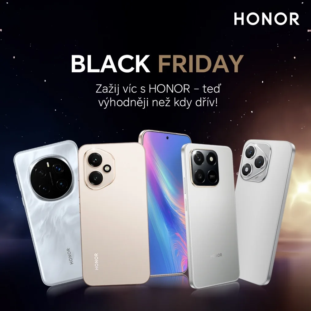 HONOR startuje speciální nabídku pro Black Friday – prémiové telefony zlevněné o tisíce i praktický smartphone za 1 990 Kč
